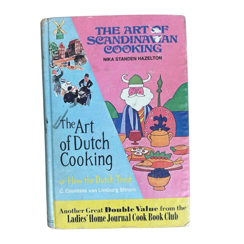 Vintage 1965 Scandinavian & Dutch Cooking Cookbook Hardcover Hazelton Recipe Boo